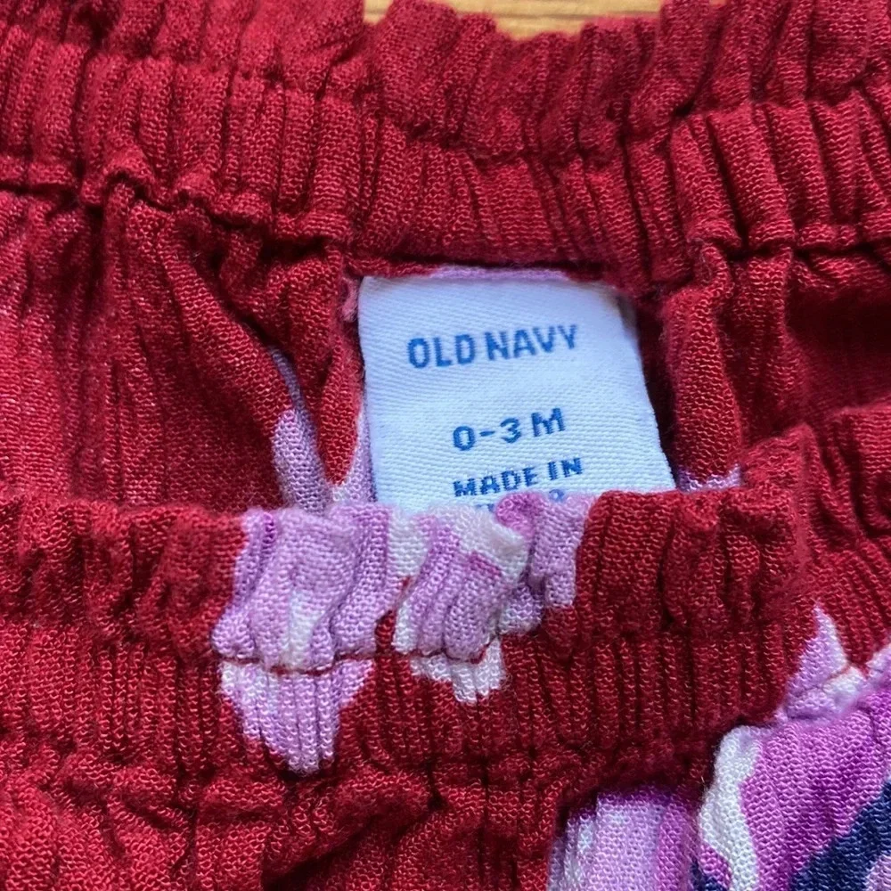 Old Navy 0-3‎ Month Floral Maroon Burgundy Dress or Tunic Fall Winter Photos